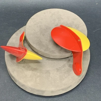 Vintage TRAV-l-BOB Fishing Bobber Red/Yellow, Lot Of 2 - Image 1 of 4