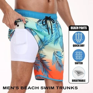 comfort Summer Men's Hot Selling Beach Pants, Casual Vacation Printed Men's Pant - Picture 1 of 23
