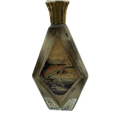Botella vacía Beam's Choice de colección James Lockhart bourbon whisky arco iris trucha Foto 1 de 4