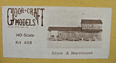 HO/HOn3 GLOOR CRAFT MODELS #408 STORE & WAREHOUSE CRAFTSMAN STRUCTURE KIT - Image 1 of 4