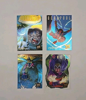 1994/95 Fleer Ultra Marvel Trading Card Insert 4 Card Lot All 1 Of 9 Limited Ed - Image 1 of 4