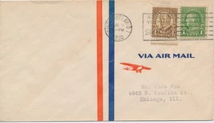 #685 4c & #552 1c Franklin &  William H. Taft First Day cover via Airmail Plane - Picture 1 of 1