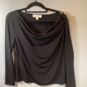 michael kors cowl neck Large Black Long Sleeve Top - Picture 1 of 5