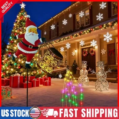 Lámpara de Papá Noel de Navidad decoración jardín exterior regadera solar luces de hadas Foto 1 de 4