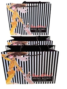 Posten (3) Authentische HENRI BENDEL HOLIDAY Logo geprägte Papier Einkaufstasche/Geschenktüte - Bild 1 von 7