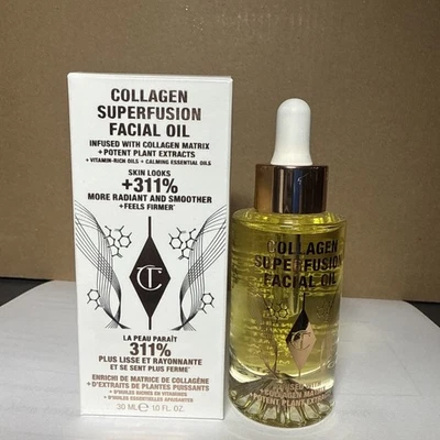 Aceite facial Charlotte Tilbury colágeno superfusión 1,0 fl oz/30 ml, nuevo en caja Foto 1 de 4