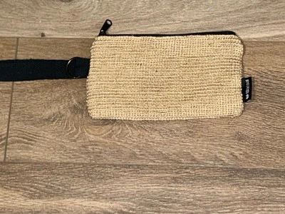 Bolso sin asas Wacoal Yute con cremallera muñequera forrado de algodón reciclado nuevo sin etiquetas 9" x 5" Foto 1 de 4