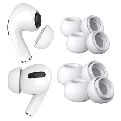 Replacement Ear Tips for AirPods Pro - 2×S & 2×M Silicone (White) - Image 1 of 4