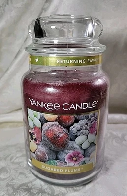 Tarro grande Yankee Candle Sugared Plums - favorito para devolver - NUEVO Foto 1 de 4