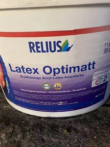 Ca 11 Liter Relius Latex Optimatt Restposten Plus Gratis Farbroller (3,99€/L) - Bild 1 von 6