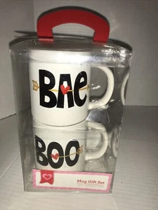 Mug gift set.bae and boo.black writing.new. Writting On Both Sides. - Picture 1 of 3