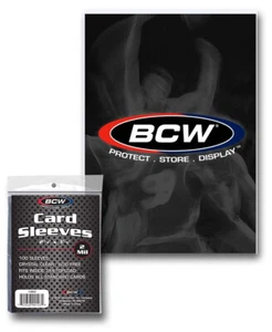 Pack of 100 BCW Soft Penny Card Sleeves for Thick Cards Up To 130pt - Picture 1 of 2