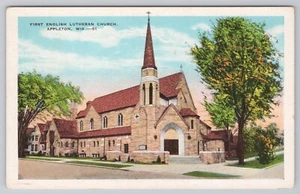 Postcard First English Lutheran Church Appleton Wisconsin - Picture 1 of 2