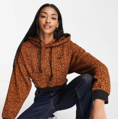 Sudadera con Capucha Recortada Levi's Día de Lavandería Leopardo Plus 4X Naranja Quemado Foto 1 de 4