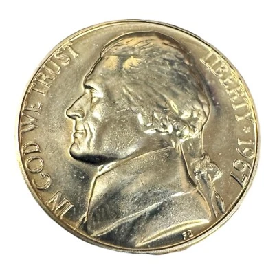 1967 Jefferson Nickel 5 Cent Coin 5c from SMS Special Mint Set - Image 1 of 2
