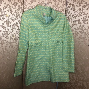 Anthroplogie Elevenses Green Geometric Jacket Coat Size 2 - Picture 1 of 9