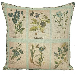 Kissenhülle Kissenbezug Baumwolle Canvas-Stoff Blumen Heimische Wildpflanzen - Bild 1 von 7