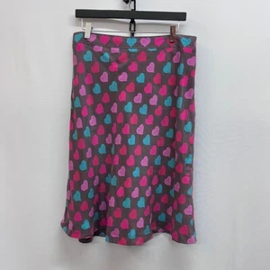 Cacharel Brown Multicoloured Heart Print Silk Skirt - Picture 1 of 7