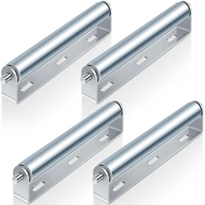 4 Sets 1,5 Zoll Durchmesser Förderrollen mit Ständer 10 Zoll verzinkter Stahl lange Ro - Bild 1 von 12