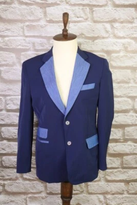 VERSACE COLLECTION Blue Two Button Medusa Blazer Jacket Size 54 - Image 1 of 4