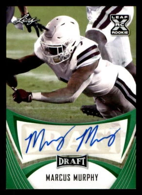 2021 Leaf Draft AUTO Green #BAMM1 Marcus Murphy (ref 225237) - Image 1 of 2