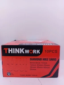 THINKWORK Diamond Drill Bits, Hollow Drill Hole Saw Set, 10-Piece - Picture 1 of 8