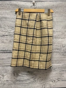 Hobbs Navy Beige Check Tartan Wool Tweed Skirt UK 8 - Picture 1 of 3