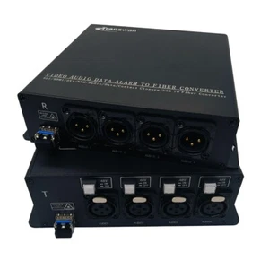 2/4 Ch Line-Level Balanced XLR Audio over Fiber with Switchable 48V Phatom Power - Picture 1 of 9