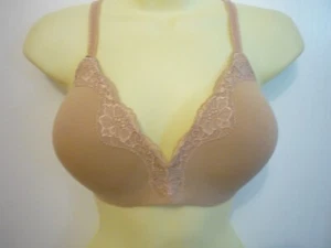 LE MYSTERE BRA-NUDE- -SZ 38C-TISHA WIRELESS-- SMOOTH CUPS-9265 FULL FIT - Picture 1 of 4