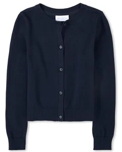 The Children's Place girls Basic School Uniform Cardigan Sweater Tidal Medium US - Picture 1 of 5