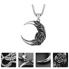  Moon Rose Necklace Stainless Steel Man Mens Gift Accessory Rosary