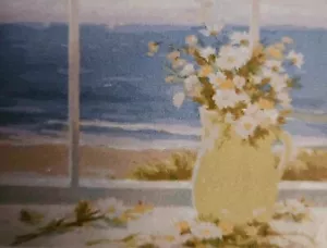 Paint by Number 40cm x 50cm Unframed Flowers at the Beach - Bild 1 von 2