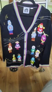 Vintage Storybook Strickpullover, schwarz, 3x.  Singende Kindermusik - Bild 1 von 8