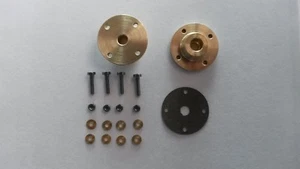 Pair of Model Live Steam Brass Flange Style Connectors for 5/32” Copper Pipe - Picture 1 of 4