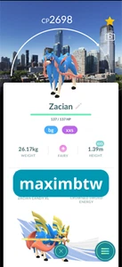 XXS Non shiny Zacian background New Jersey ✨Pokemon GO✨ - Picture 1 of 1