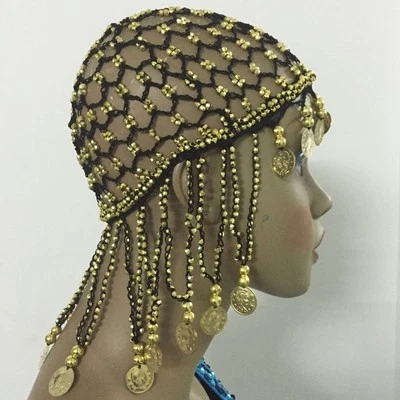 Adulto y Niña Cuentas Danza del Vientre Tocado Prendas para la cabeza Gorra Sombrero Vestido Elegante Disfraz Foto 1 de 4