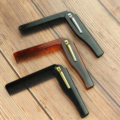4PCS Folding Mustache and Beard Comb Fine Tooth Folding Brush Folding Mustache - Image 1 of 4