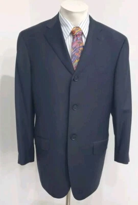 Isaia Gianluca Men Blazer Black 40 Three Button Super 150's Wool Sport Coat - Image 1 of 4