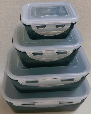 LOCK&LOCK 4er-Set Dosen salbei ineinander stapelbar 170ml-2,1Liter B-Ware Boxen - Bild 1 von 2