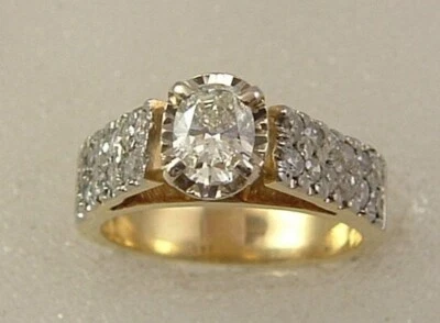 14 karat diamond engagement ring 14K gold .75 carat OVAL DIAMOND engagement ring - Image 1 of 4