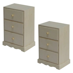 2x Boyle Craftwood 19cm Storage Chest Wooden Organiser/3 Drawers Craft Activity - Picture 1 of 4