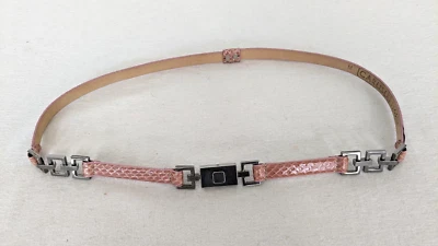 Cinturón CARLISLE Rosa Serpiente Cuero Repujado #116302 con Eslabón de Cadena de Nikel M Nuevo Foto 1 de 4