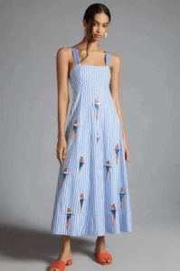 Anthropologie Maeve A-Linie Maxikleid zum Binden Größe 18 W - Bild 1 von 6
