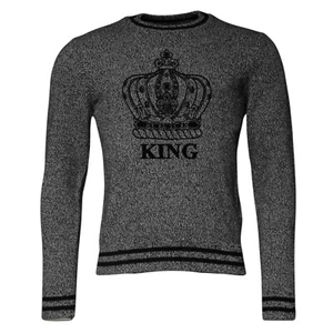 DOLCE & GABBANA Sweater Gray Crown King Cashmere Pullover IT46/US36/S 1500usd - Picture 1 of 7