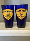 2 George Hornsby’s Pubdrafts Draft Cider Beer Cobalt Blue Libbey Glass Tumblers