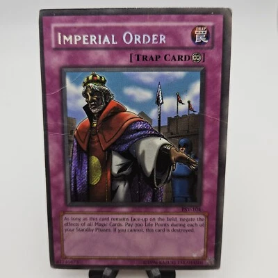 Imperial Order PSV-104 Heavily Played Secret Rare Holo Yugioh Card 2002 - Image 1 of 4
