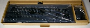 HP 225 Black Keyboard & Mouse Combo Wired USB NEW - Picture 1 of 2