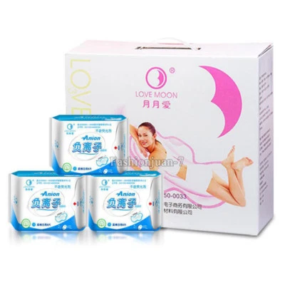 19 paquetes = 152 piezas Servilletas sanitarias Lovemoon Anion uso diario sin almohadillas de agente fluorescente Foto 1 de 4