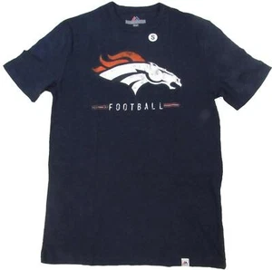 New Denver Broncos Mens Sizes S-M-L-XL-2XL Distressed Navy Majestic Blend Shirt - Picture 1 of 5