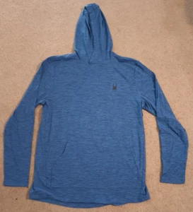 Spyder Active Para Hombres Grande Manga Larga Pullover Sudadera con Capucha Camisa Azul - Imagen 1 de 4